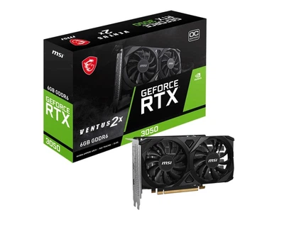 Відеокарта GF RTX 3050 6 GB GDDR6 Ventus 2X E 6G OC MSI (GeForce RTX 3050 VENTUS 2X E 6G OC) Black