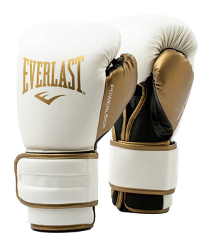 Боксерские перчатки Everlast Powerlock 2R Training Gloves (P00003048) White/Gold 10 унций