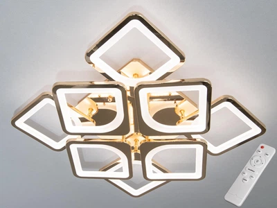 Светодиодная люстра мощностью THE LIGHT 115Вт, золото люстра плоская