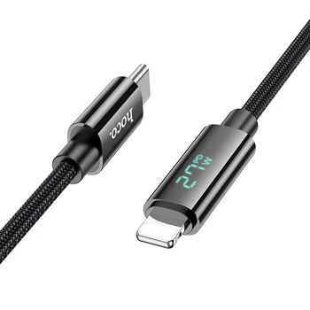 Кабель Hoco U125 Benefit PD charging data cable with display iP Black