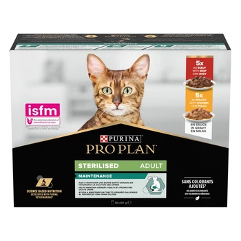 Вологий корм Purina Pro Plan Veterinary Diets Sterilised Adult Набір для дорослих стерилізованих котів 10 шт х 85 г. (8445290855473)