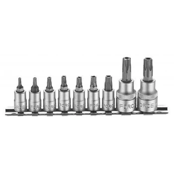 Набор головок-бит 1/4", 3/8" 5-лучевых с отверстием TS10-TS50 9 пр. 3095 F