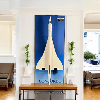 Арт Держатель Рамка 115x50 см. на Стену для Фирменного Конструктора Icons Concorde AIRBUS Самолет Конкорд (10318) Type-B