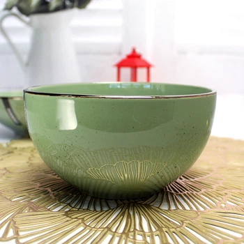 Салатник зелений керамічний глибокий 14 см Ardesto Bagheria Pastel Green