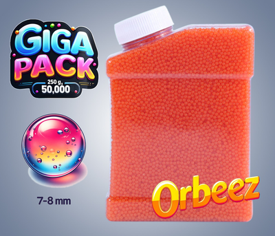 Орбізи, гідрогель, гідрогелеві кульки Orbeez 7-8 мм Giga Pack 50000 шт., помаранчевий