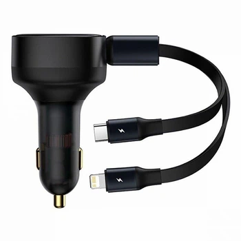 ОЗУ Baseus Enjoyment Retractable 2-in-1 Type-C + Type-C 33W black