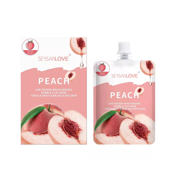 Маска для лица пузырьковая с персиком SERSAN LOVE Peach Live Oxygen Moisturizing Bubble Clay Mask