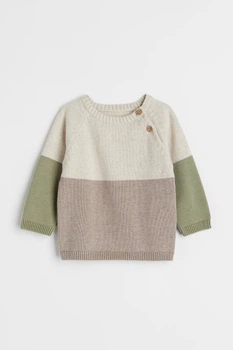 Джемпер H&M 74см бежево зеленый 2001912985