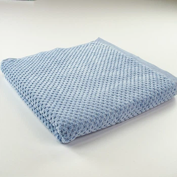 Банний махровий рушник однотонний 70x140см Damask Преміум якості Жакардовий з велюром 550г/м2 (Блакитний)