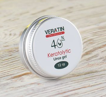 Гель от натоптышей и мозолей Keratolytic 40% мочевины Urea gel (Вератин Кератолитик),Flosvita, Veratin Skin Care, 12г. банка