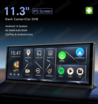 Авто экран OBDPEAK K60 авто экран 11, Видеорегистратор, 4/64ГБ Android 14