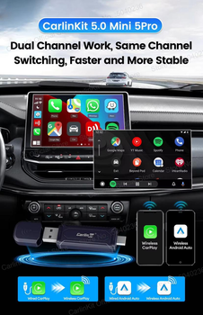 Адаптер Carlinkit Mini v5.0 Pro Dual Mode для бездротового Apple CarPlay & Android Auto