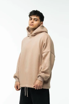 Худі чоловіче оверсайз v.3 White 3XL-4XL Бежеве