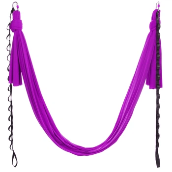 Гамак для йоги со стропами и креплением к потолку Antigravity Yoga Zelart DH6026 цвет фиолетовый
