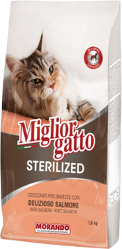Сухой корм для стерилизованных котов Morando Migliorgatto Sterilized с лососем 1.5 кг (8007520105644)
