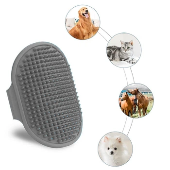 Щітка силіконова масажна з шипами та петлею для рук Grooming Brush