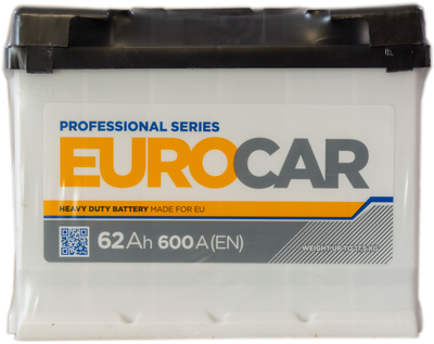 Аккумулятор 62 прямая (+ слева) 600А Eurocar