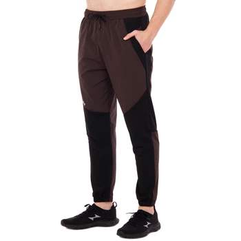 Брюки спортивные мужские на манжете LIDONG T125 (нейлон, спандекс, 2XL, Черно-серый)