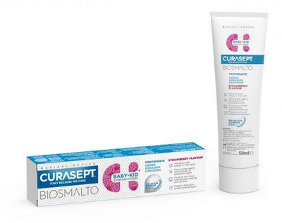 Дитяча зубна паста CURASEPT BIOSMALTO проти карієсу ерозії та стирання від 6 місяців до 6 років полуниця 50мл