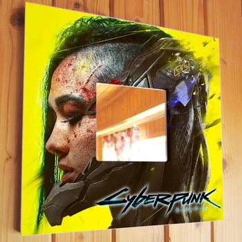 Декоративне дзеркало «Гра Cyberpunk 2077» подарунок для фанатів відеоігор, прикраса інтер'єру дитячої кімнати, спальні, ігрової