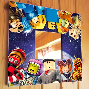 Декоративне дзеркало «Гра Roblox» подарунок для фанатів відеоігор, прикраса інтер'єру дитячої кімнати, спальні, ігрової