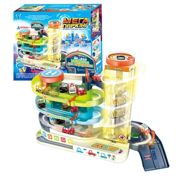 Інтерактивний автотрек WToys 92629 (16) з українською озвучкою, підіймачем, 4 машинками