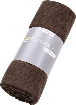 Простынь Home Line полуторная 160x220 см вафельное полотно Коричневая (190674 HL)