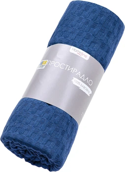 Простынь Home Line полуторная 160x220 см вафельное полотно Темно-синяя (190678 HL)