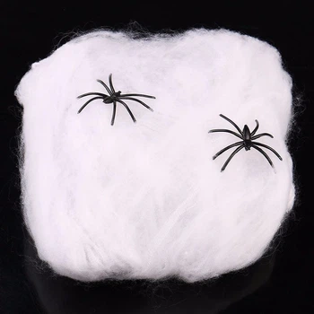 Паутина Halloween Декоративная С Паучками | Белый