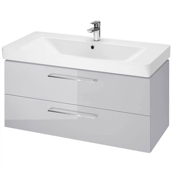 Тумба с умывальником CERSANIT Lara&Mille Set B394 100x46x44.7см подвесная серая S801-366