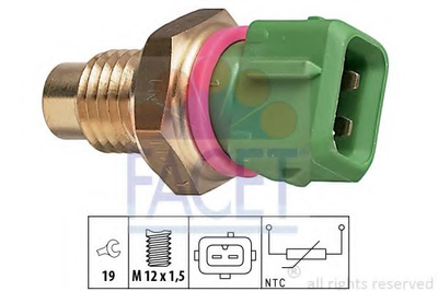 Датчик температуры (зеленый) Peugeot 405/605 1.1-3.0 91-00 (7.3114) Facet Facet (73114)