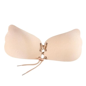 Бюстгальтер-невидимка Fly Bra push up силиконовый без бретелек бежевый size 85B