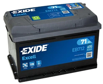 АКБ 6СТ-71 R(пт670) (необслуг) (низький) EXCELL Exide Exide (EB712)