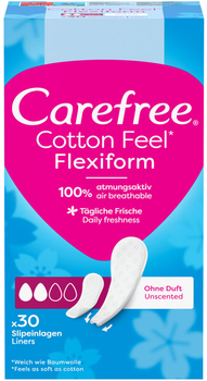 Щоденні гігієнічні прокладки Carefree Flexiform 30 шт (3574661064352/3574661565033/3574661257044)