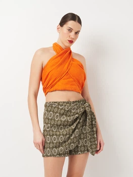 Кроп топ женский Zara 4043/263 XS Оранжевый (04043263615013