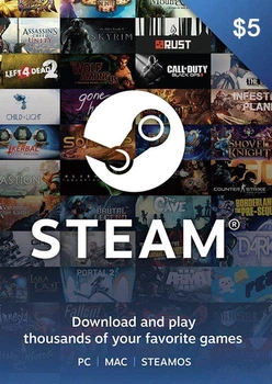 Steam Wallet Gift Card $5 (US-Регион)