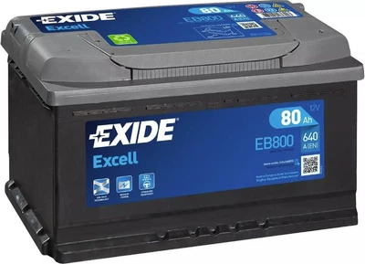 Автомобильный аккумулятор EXIDE 80Ah/640A/P+ Excell (CN EB800)