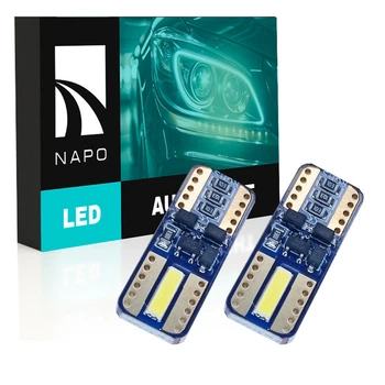 Комплект світлодіодних ламп NAPO LED T10-7020-2smd W5W T10 колір світіння білий 2 шт