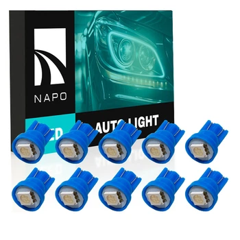 Комплект світлодіодних ламп NAPO LED T10-5050-1smd T10 W5W 10 шт колір світіння синій