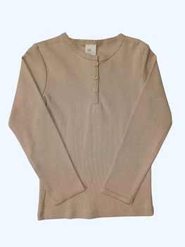 Дитячий лонгслів для дівчинки в рубчик H&M 98 см Бежевий (0233B)