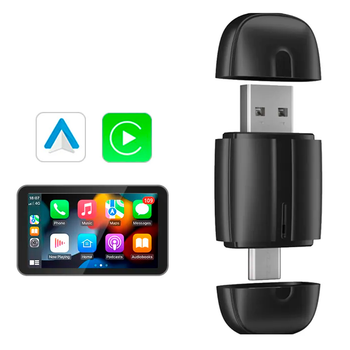 Адаптер Автомобільний Carplay Бездротовий Apple CarPlay і Android Auto 2в1 USB 5G WiFi Bluetooth для авто Чорний (6364)