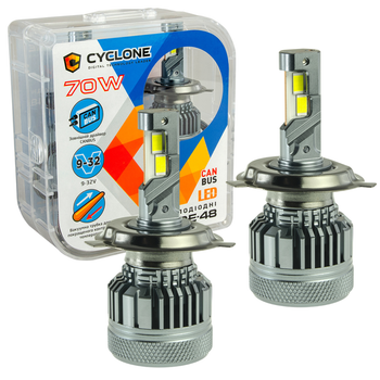 Автомобильные светодиодные LED лампы в фару головного света CYCLONE LED H4 5500K 18000Lm type 48 12-32V 70W