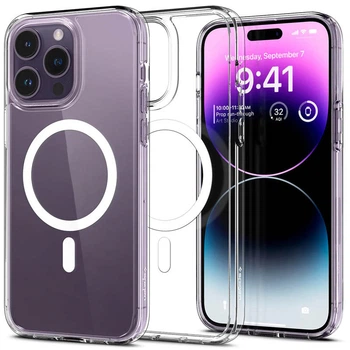 Чехол на Apple iPhone 16 Pro / для айфон 16 про с функцией магсейф MagSafe Прозрачный