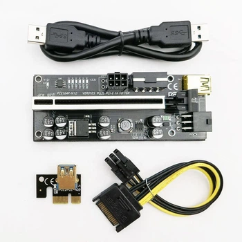 Райзер Sata 6 Pin v010S Plus USB 3.0 PCI-E 1X - 16X Riser для відеокарт 60см 77047