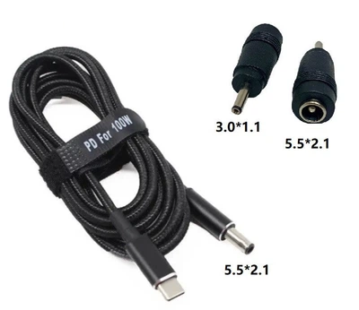 すぺありぶ USB Type-C 100W кабель живлення та перехідник DC 3.0×1.1 для