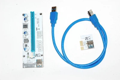 Райзер Sata 6 Pin Molex v008S USB 3.0 PCI-E 1X - 16X для відеокарт 60см 77045