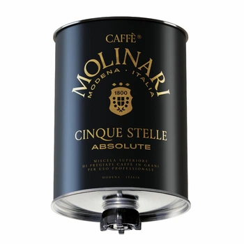 Кофе зерновой Caffe Molinari Cinque Stelle Club Arabica 100% (Пять звезд 100% Арабика), банка 3 кг.