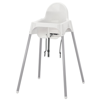 Високий стільчик IKEA АНТИЛОП, білий, сріблястий, 890.417.09