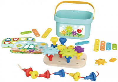 Zestaw układanka Tooky Toy Montessori Kołki w pudelku 49 elementów (6972633378266)