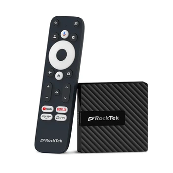 Смарт ТВ андроїд приставка RockTek GB1 Google TV сертифікований нетфлікс медіаплеєр Smart TV Dongle Android 12 Netflix HDR 10+ 4K Ultra HD Dolby Audio Vision Chromecast WIFI 2.4/5 ггц з голосовим пошуком Bluetooth мікрофоном (NX817545206)